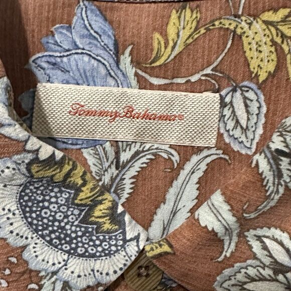 Tommy Bahama Tropical Mens Shirt XL Floral 100% Silk Short Sleeve Hawaiian Trip - Picture 6 of 12